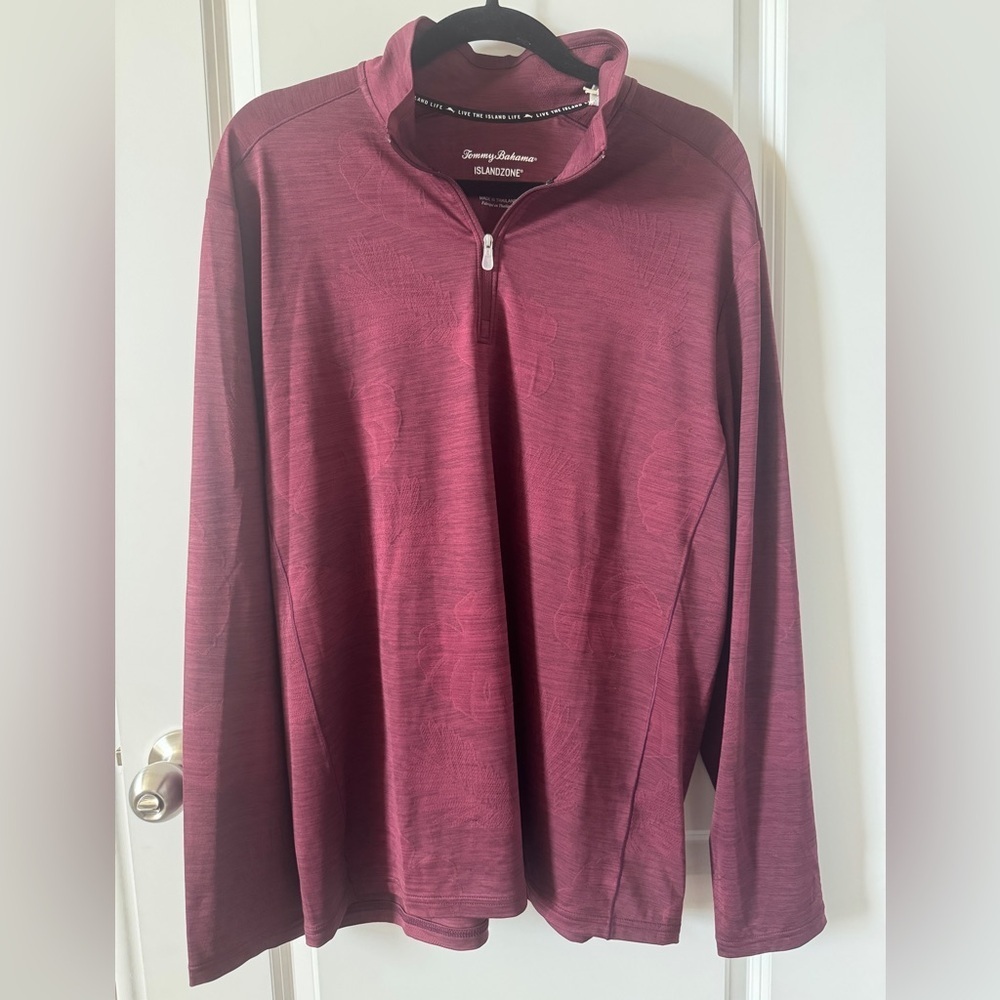 NWT Tommy Bahama Maroon IslandZone Pullover Sise Medium
